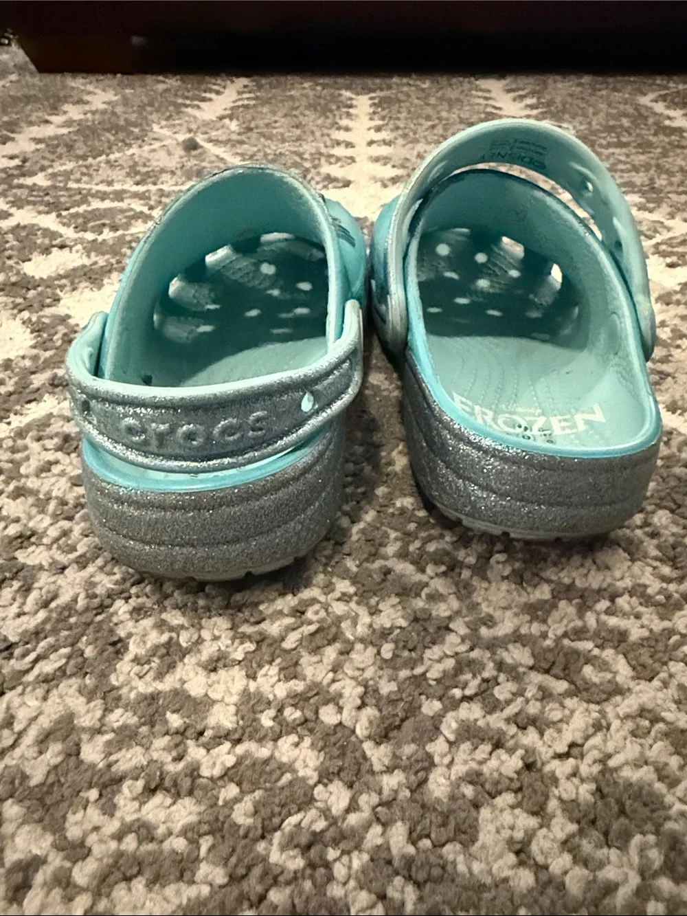 CROCS Kids' Light Blue Frozen Slip-On Clogs with Charm Accents